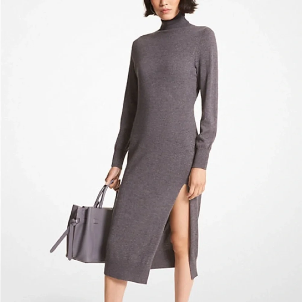 Micheal Kors | OLIVE Wool Blend Turtle Neck Dress